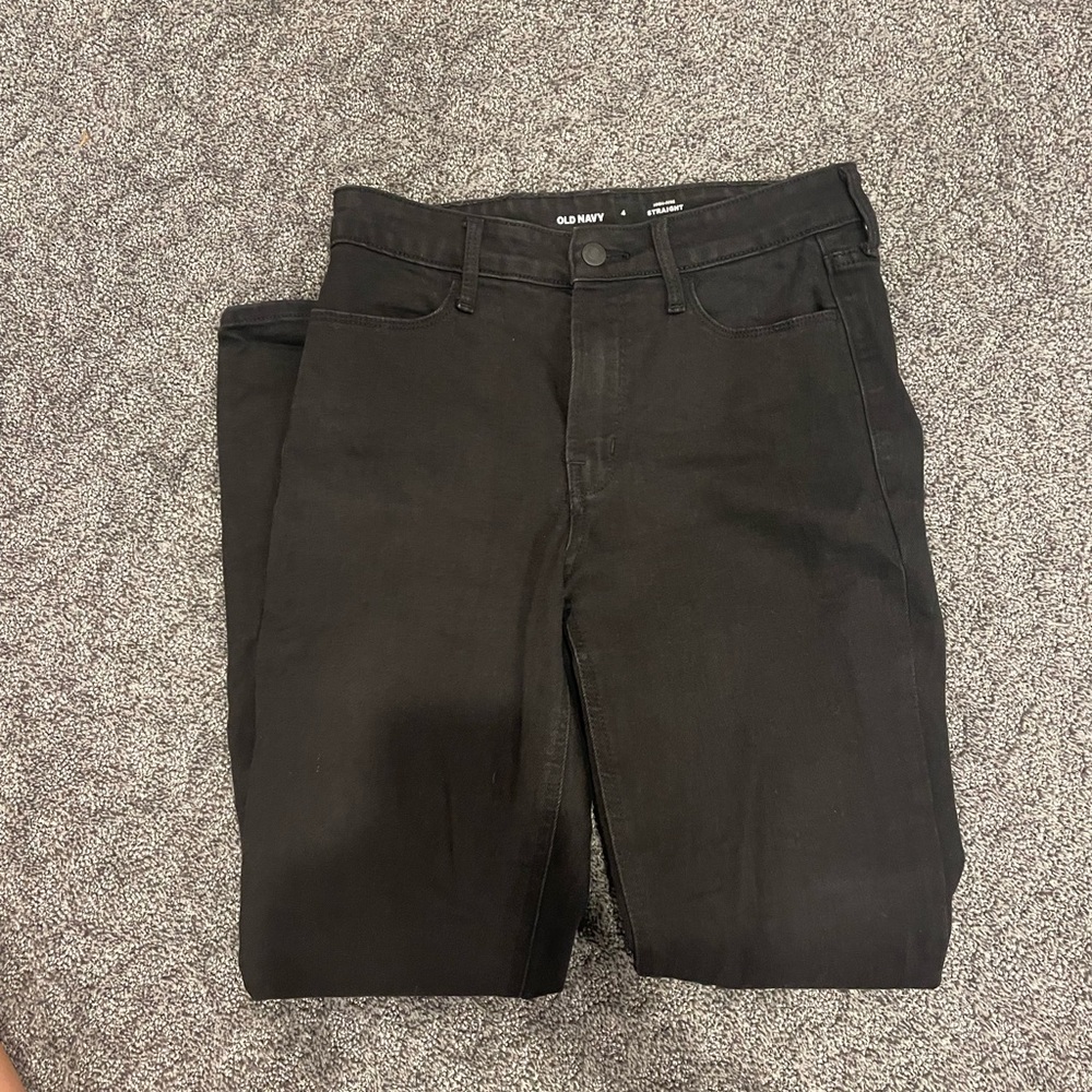 Old Navy women’s Black Jeans straight high rise size 4